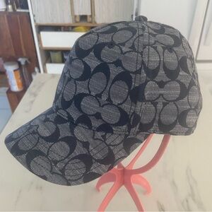 Coach Signature Navy Blue logo Baseball Cap
